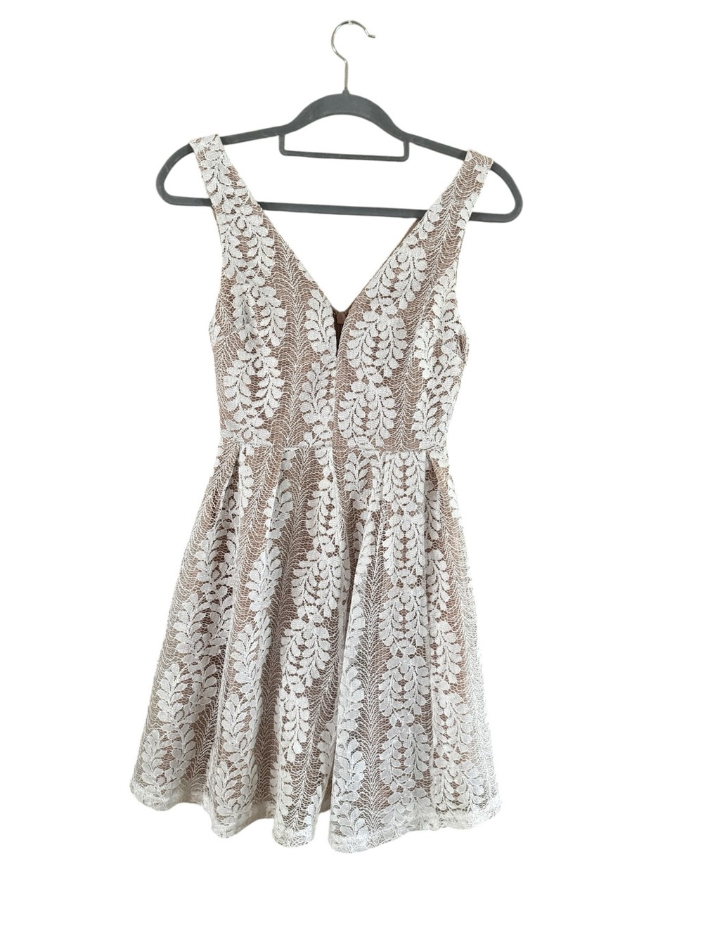 Lulu's White Floral Lace V-Neck A-Line Mini Dress - Picture 9 of 9